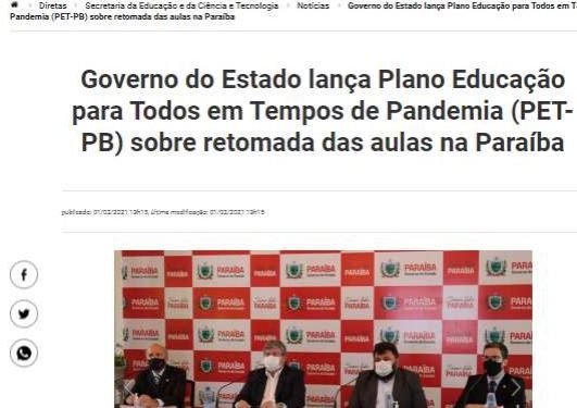 MP de Contas quer prazo para Governo apresentar plano de retomada de aulas presenciais