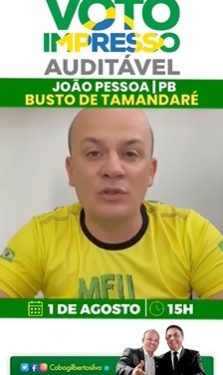 VÍDEO- Deputado anuncia ato público domingo pelo voto impresso e auditável em JP