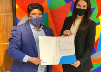 Presidente da FPF, Michelle Ramalho, anuncia jogos de Brasil e Argentina na Paraíba