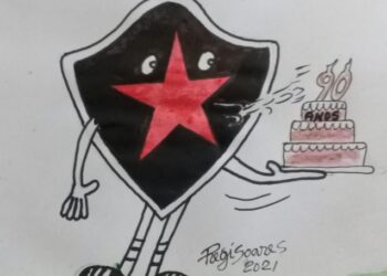 VEJA VÍDEO- A arte do chargista Régis Soares no “parabéns pra você Botafogo/PB”