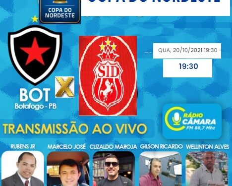 COPA NORDESTE- Equipe da Rádio Câmara 88,7 FM transmite Botafogo/Pb x Imperatriz nesta 4ª