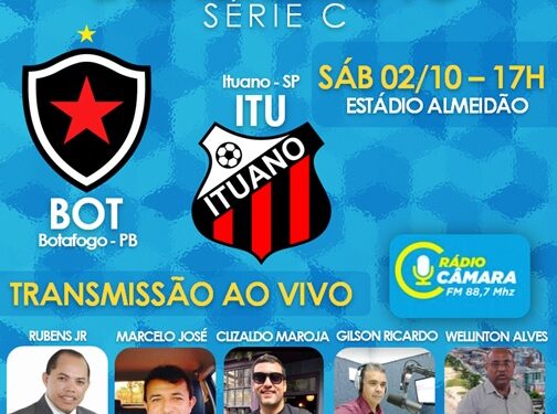 Rádio Câmara FM 88,7 reúne time de craques na transmissão de Botafogo x Ituano neste sábado às 17h