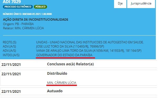 Planos de Saúde acionam STF contra lei da Paraíba que garante tratamento a pessoa com deficiência