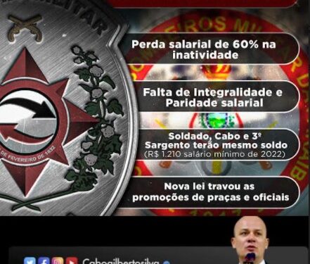 Deputado Cabo Gilberto divulga carta aberta com pacote de maldade do Governo contra policiais