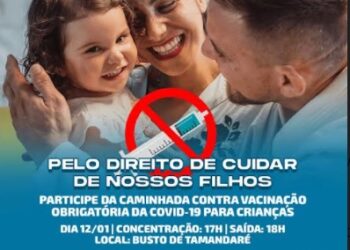 Pais farão caminhada em Tambaú, na Capital, contra a obrigatoriedade da vacinação de crianças