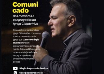 Pastor Sérgio Queiroz fará comunicado sobre decisão de disputar eleição para o Senado
