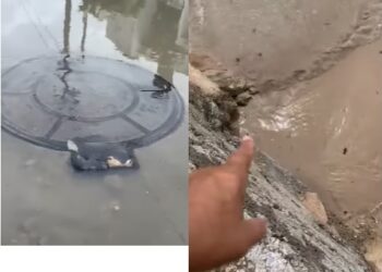 VEJA VÍDEOS- Moradores flagram esgoto da rede da Cagepa  jogado na praia do Bessa