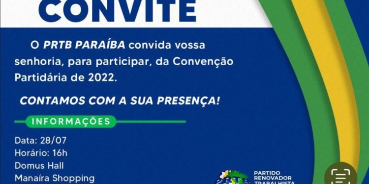Pastor Sérgio Queiroz confirma convenção do PRTB para o próximo dia 28 às 16h na Domus Hall