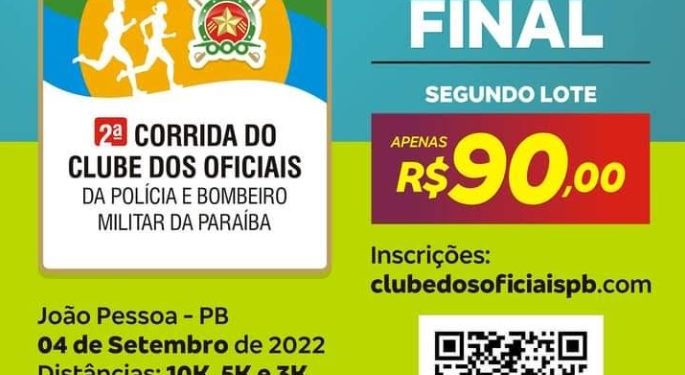 RETA FINAL- Inscrições para 2ª Corrida do Clube dos Oficiais em João Pessoa vão até dia 31