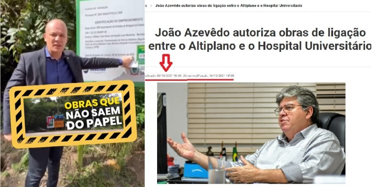 VÍDEO- Deputado mostra que obra Altiplano/HU anunciada pelo governador há 10 meses não saiu do papel