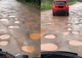 PADRÃO GIRASSOL- Vídeos mostram a buraqueira na estrada que liga Alagoa Grande a Areia