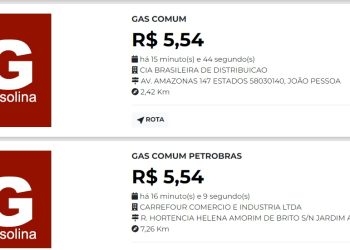 R$ 5,54  –  Saiba onde encontrar gasolina ao preço mais baixo em João Pessoa