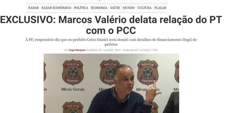 REVISTA VEJA- “Marcos Valério delata (VÍDEOS) relação do PT com o PCC”