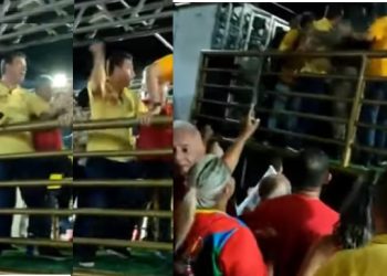 VÍDEO- Brigas e agressões em palanque do governador com Gervásio Maia terminam em delegacia e escolta