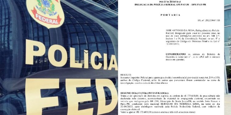 CRIMES ELEITORAIS- PF abre inquérito após apreensão de carro com R$ 173 mil e material de João Azevedo