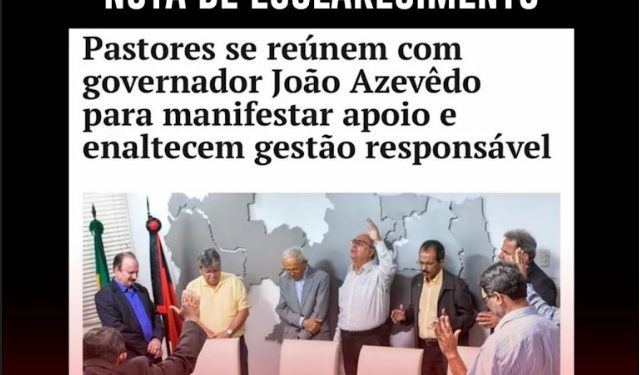 Em nota, Igreja Betel diz que é falsa notícia divulgada na mídia de apoio de pastores a João Azevedo