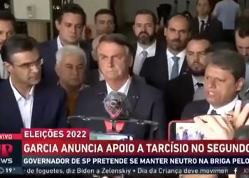 VÍDEO- Governador de São Paulo anuncia apoio a Bolsonaro presidente e Tarcísio de Feitas ao Governo