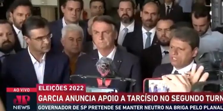 VÍDEO- Governador de São Paulo anuncia apoio a Bolsonaro presidente e Tarcísio de Feitas ao Governo