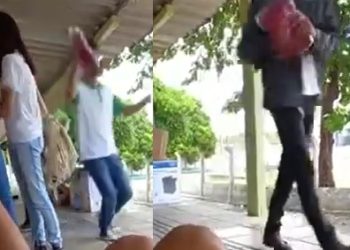 VÍDEO- Distribuição de camisas vermelhas, supostamente de campanha eleitoral, com alunos dentro do IFPB-JP