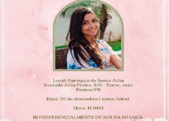 Missa de 7º dia em memória da jovem Isabelle será nesta sexta-feira, na Paróquia Santa Júlia, na Torre