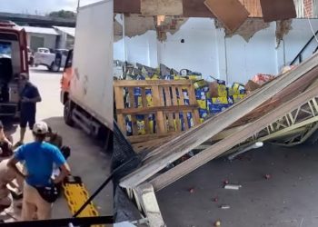 VÍDEOS- Teto de loja desaba na Ceasa em João Pessoa provoca correria e deixa funcionária ferida