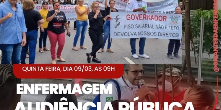 Após Governo retirar direitos nos contracheques, enfermeiros convocam para audiência pública na AL