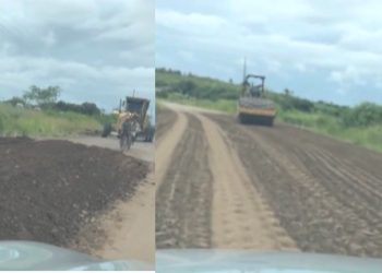 VÍDEO- Governo arranca todo asfalto de rodovia na Paraíba entregue em 2012, para refazer a estrada
