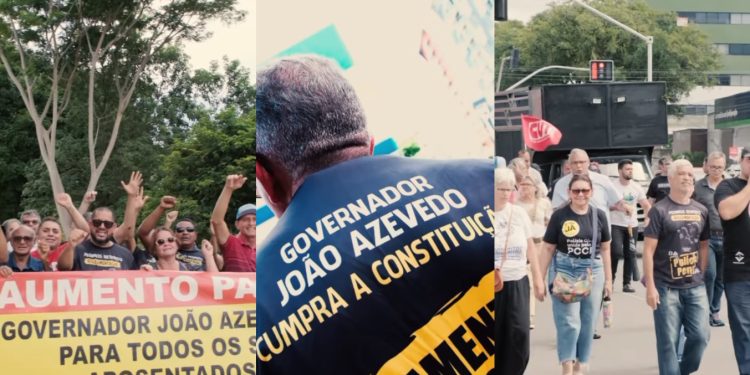 VEJA IMAGENS- Categorias de servidores públicos vão às ruas na Paraíba em protesto por reajuste