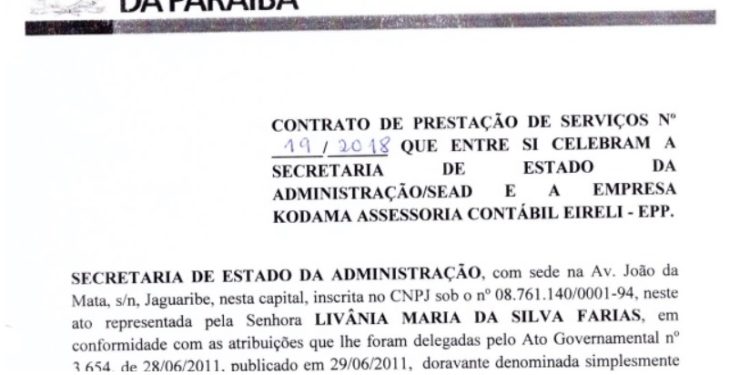 Imputação à delatora na Calvário de R$ 1,3 milhão em contrato do Governo da Paraíba, na pauta do TCE