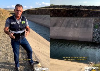 Deputado Sargento Neto visita canal da Transposição e alerta Governo Federal que águas estão paradas