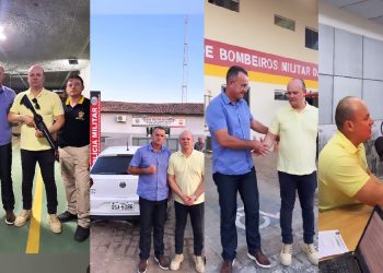 Deputados Cabo Gilberto e Sgt Neto visitam PMs e BMs, clube de tiro e concedem entrevista no Sertão