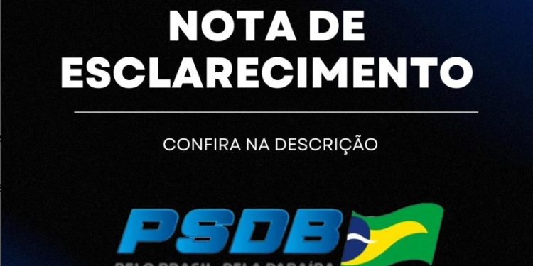 Diretório do PSDB da Paraíba divulga nota oficial sobre reprovação das contas de campanha pelo TRE