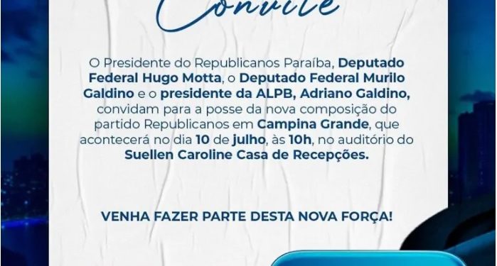 Lideranças políticas participam de evento do Republicanos em Campina Grande nesta 2ª feira