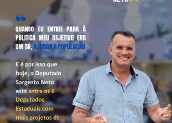 Em 1º mandato na AL, Sargento Neto já está entre os 6 deputados com maior números de projetos de lei