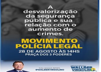 Deputado Delegado Virgolino lamenta descaso com a segurança e convoca para ato na Praça nesta 2ª