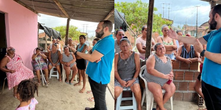 Glicério Feitosa intensifica visitas à população em Bayeux: “política se faz na rua, ouvindo as pessoas”