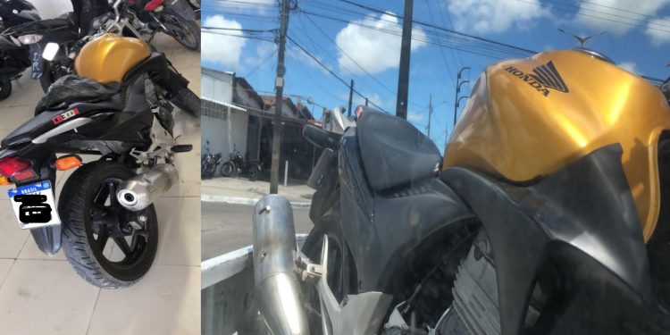 Polícia Militar localiza no Portal do Sol moto utilizada em assalto a loja de jóias no Mangabeira Shopping