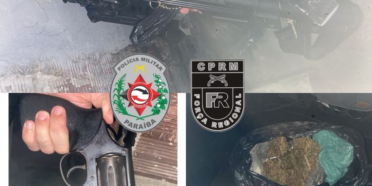 Durante patrulhamento PM prende dois homens e apreende arma e drogas no Renascer, em Cabedelo