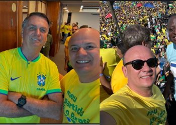 Deputado Cabo Gilberto participa de ato com Bolsonaro e apoiadores em Copacabana pela democracia