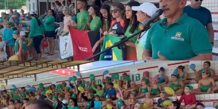 Clube dos Oficiais realiza apresentação de Escolinhas de Base de Natação e homenageia atletas destaques