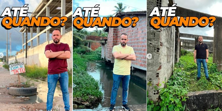 Pré-candidato a prefeito, Glicério Feitosa, denuncia com imagens o abandono da gestão com a cidade de Bayeux
