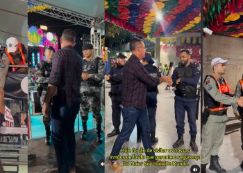 Sargento Neto visita colegas de farda que trabalham pela segurança do Maio São João do Mundo em CG