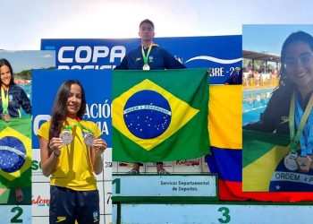 Atletas do COPM brilham representando a seleção brasileira de natação na Copa Pacífico na Bolívia com 15 medalhas