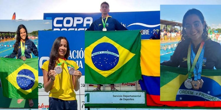 Atletas do COPM brilham representando a seleção brasileira de natação na Copa Pacífico na Bolívia com 15 medalhas