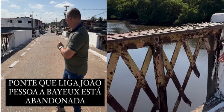 Deputado Cabo Gilberto denuncia abandono da histórica Ponte do Baralho, que liga João Pessoa a Bayeux