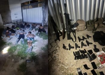 URGENTE- Após troca de tiros, PM prende 9 elementos e apreende fuzil, espingarda 12, pistolas e muita munição em Cabedelo