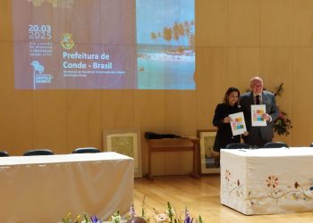 Prefeita Karla Pimentel assina acordo de cooperação internacional entre Conde e Castelo Branco, em Portugal