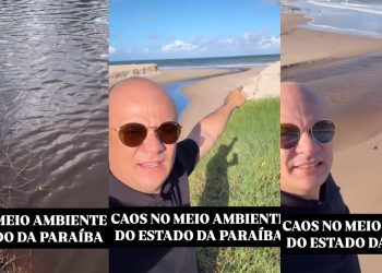 Deputado Cabo Gilberto inspeciona local onde rio Jaguaribe, poluído, desagua em praias e cobra medidas urgentes das autoridades