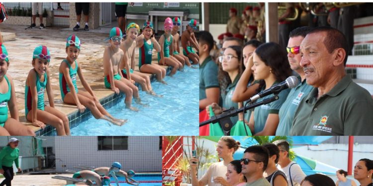 Veja fotos da Avaliação das Escolinhas de natação do Clube dos Oficiais que já tem atletas na seleção brasileira