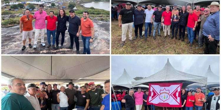 Ao lado de três prefeitos, senador Veneziano Vital prestigia a tradicional Festa da Pedra, em Caiçara